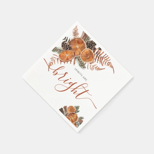 Rustikale Zitrusfrüchte und Pinienwälder Serviette (Ecke)