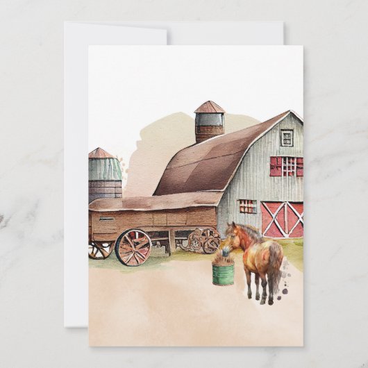 Rustikale Zuchttierzüchter zum Geburtstag Einladung (Rückseite)