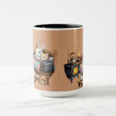 "Rustikale Zuflucht: Handbemalte Tier Kaffee Tasse (Zentrum)