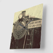 Rustikale Zug-Wanduhr Quadratische Wanduhr (Winkel)