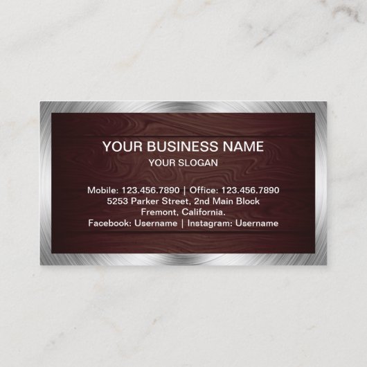 Rustikale Zuhause-Geräte aus Holz Visitenkarte (Rückseite)