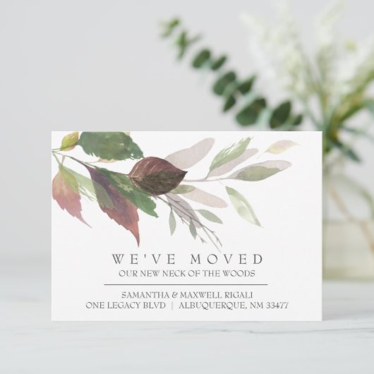 Rustikale Zuhause Moving Ankündigung Wasserfarbe B (Stehend Vorderseite)