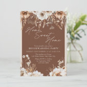 Rustikale Zuhause Sweet Zuhause Pampas Grass House Einladung (Stehend Vorderseite)