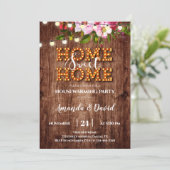 Rustikale Zuhause Sweet Zuhause Party Einladung (Stehend Vorderseite)