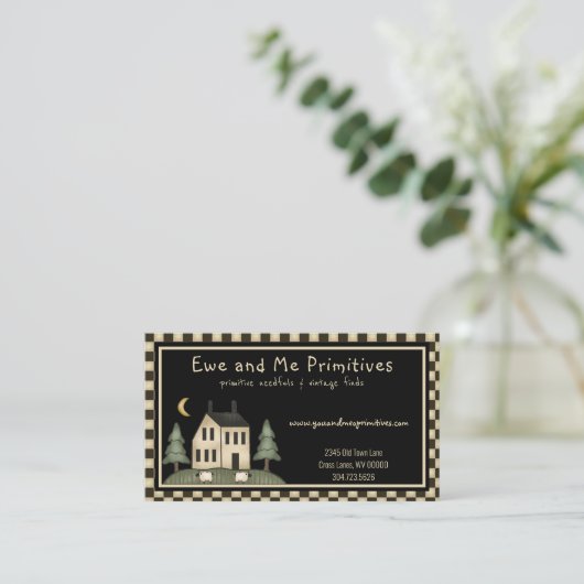 Rustikale Zuhause Visitenkarte (Stehend Vorderseite)