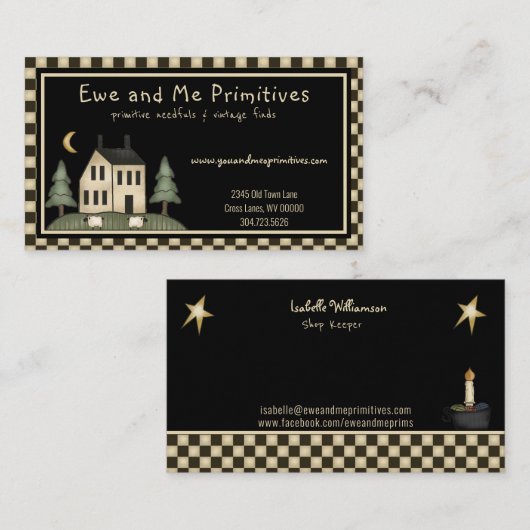 Rustikale Zuhause Visitenkarte (Vorne/Hinten)