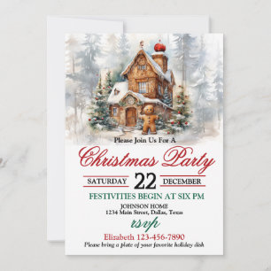 Rustikale Zuhause Weihnachts-Party Einladung