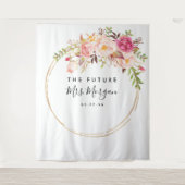 Rustikale Zukunft der Blumen Frau Brautparty Hinte Wandteppich (Vorderseite)