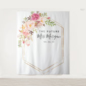 Rustikale Zukunft der Blumen Frau Brautparty Hinte Wandteppich (Vorderseite)