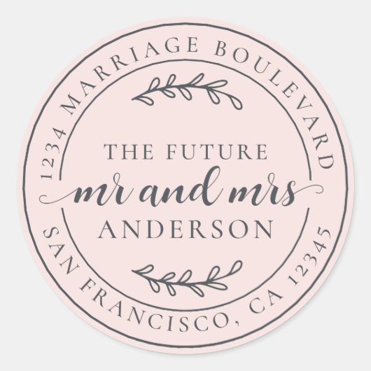 Rustikale Zukunft Rücksendeadresse Pink Runder Aufkleber (Vorderseite)