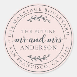 Rustikale Zukunft Rücksendeadresse Pink Runder Aufkleber