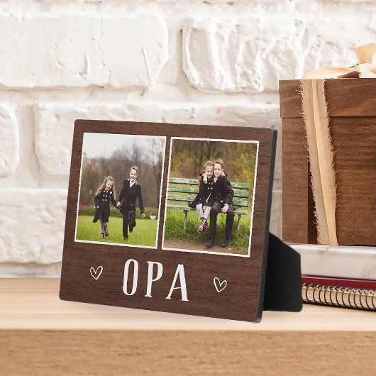 Rustikale Zwei-Foto-Opa-Großvater Fotoplatte