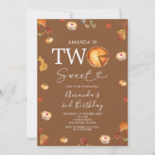 Rustikale Zwei süße Süsse Kuchen Herbst 2. Geburts Einladung (Vorderseite)