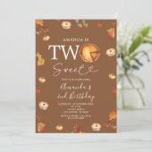 Rustikale Zwei süße Süsse Kuchen Herbst 2. Geburts Einladung (Stehend Vorderseite)