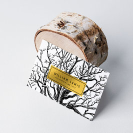 Rustikale Zweige aus Schwarz-weißem Gold, Abstrakt Visitenkarte