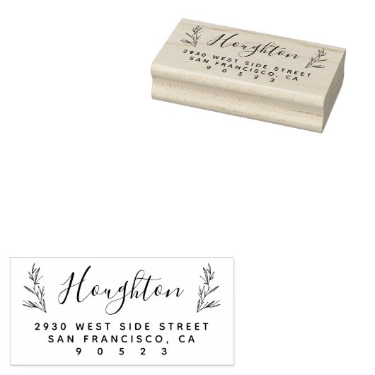 Rustikale Zweige handgeschriebene Rücksendeadresse Gummistempel (Stempel)