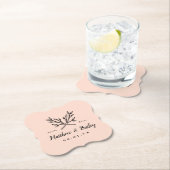 Rustikale Zweige Hochzeitmonographie | Blüte Untersetzer (Vor Ort)