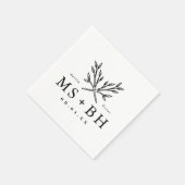 Rustikale Zweige Hochzeitmonographie Serviette (Ecke)