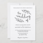 Rustikale Zweige Hochzeitsfeiern Einladung (Vorderseite)