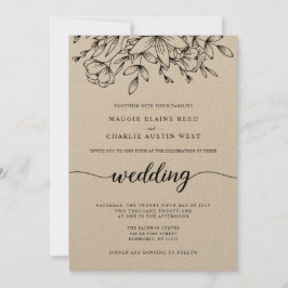 Rustikale Zweige Hochzeitsfeiern Einladung