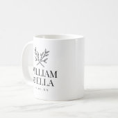 Rustikale Zweige Hochzeitsmonogramm Kaffeetasse (Vorderseite Links)