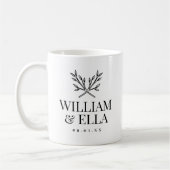 Rustikale Zweige Hochzeitsmonogramm Kaffeetasse (Links)