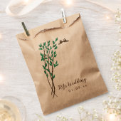 Rustikale Zweige und Grünliebensvögel Hochzeiten Geschenktütchen (Ausgeschnitten)