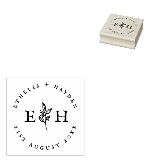 Rustikale Zweigniederlassung im Freien Hochzeitsta Gummistempel (Stempel)