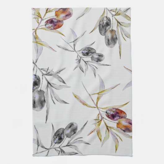 Rustikale Zweigstelle des Toskanischen Olive Geschirrtuch (Vertikal)