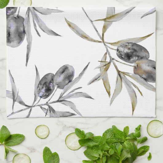 Rustikale Zweigstelle des Toskanischen Olive Geschirrtuch (Gefaltet)