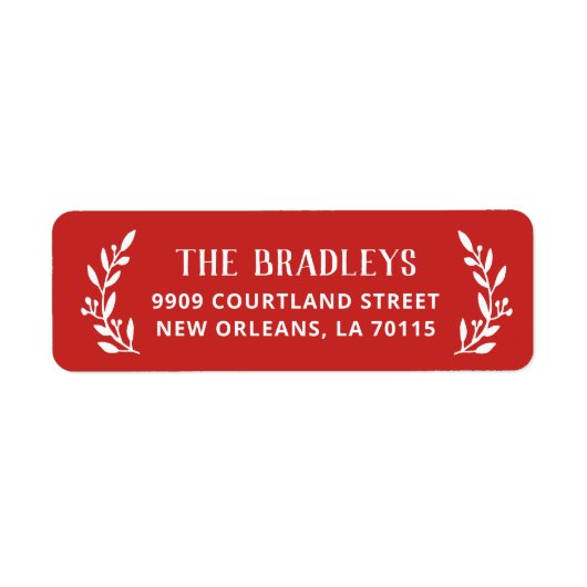 Rustikale Zweigstelle Holiday Red Rücksendeadresse (Vorne)