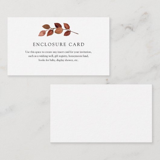 Rustikale Zweigstellenkarte im Herbst Begleitkarte (Vorne/Hinten)