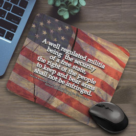 Rustikale zweite Änderung Typografie US-Flagge Mousepad