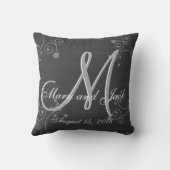 Rustikale Zwischenablage 3d Monogramm Kissen (Rückseite)