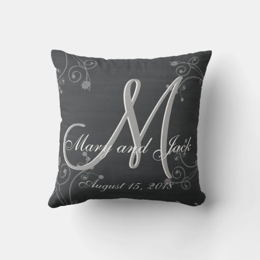 Rustikale Zwischenablage 3d Monogramm Kissen (Rückseite)