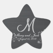 Rustikale Zwischenablage 3d Monogramm Stern-Aufkleber (Vorderseite)