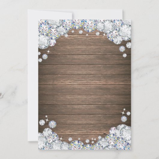 Rustikaler 100. Geburtstagssilber Einladung (Rückseite)