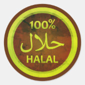 Rustikaler 100%iger Halal-Aufkleber Runder Aufkleber (Vorderseite)