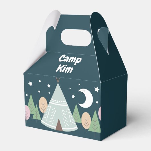 Rustikaler 1 Happy Camper 1. Geburtstag Geschenkschachtel (Vorderseite)