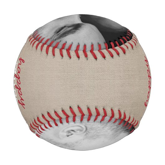 Rustikaler 1. Vatertag 2 Foto Baseball (Rückseite)