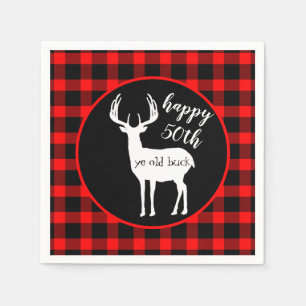 Rustikaler 50. Geburtstag Hirschliebhaber Serviette