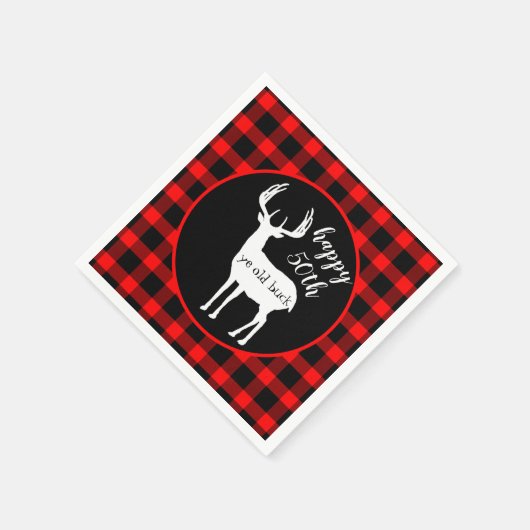 Rustikaler 50. Geburtstag Hirschliebhaber Serviette (Ecke)