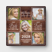 Rustikaler 5-Fotomaterial Personalisierter Abschlu Fotoplatte (Vorderseite)