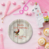 Rustikaler 60. Geburtstag Hühnerrooster Spaß maßge Pappteller (Party)