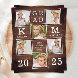 Rustikaler 6 Foto Collage Wood Budget Abschluss