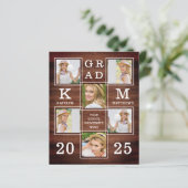 Rustikaler 6 Foto Collage Wood Budget Abschluss (Stehend Vorderseite)