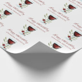 Rustikaler 80. Geburtstag Roter Wein Geschenkpapier (Ecke)