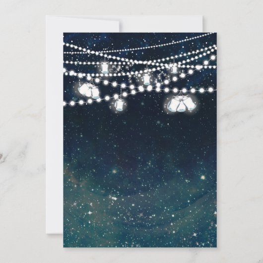 Rustikaler Abend Night Sky Mason Jar Lights Hochze Einladung (Rückseite)