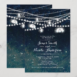 Rustikaler Abend Night Sky Mason Jar Lights Hochze Einladung