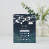 Rustikaler Abend Sky Mason Jar Lights Wedding RSVP Einladung (Stehend Vorderseite)